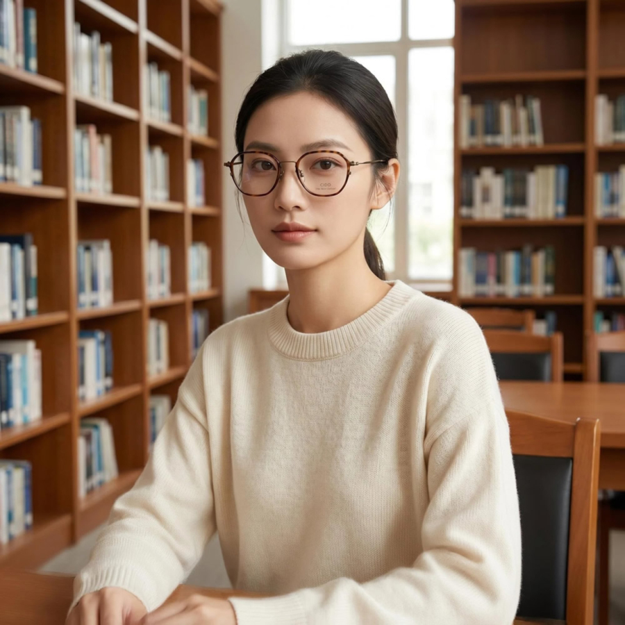 纯钛女全框-复古-设计师款